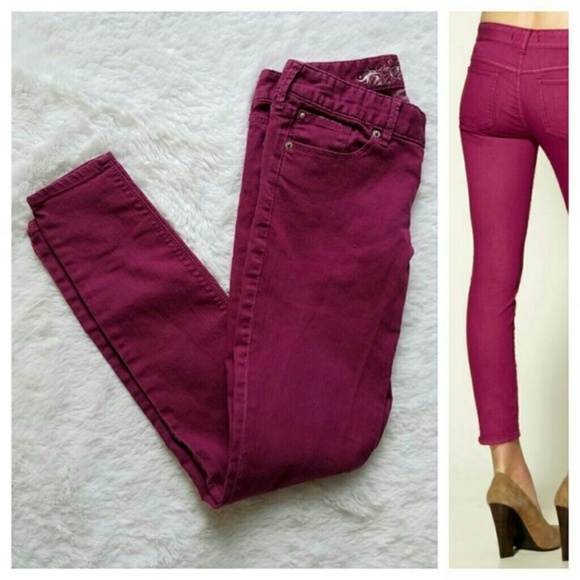 Express Stella Low Rise Skinny Jeans Leggings Pink - Picture 1 of 4